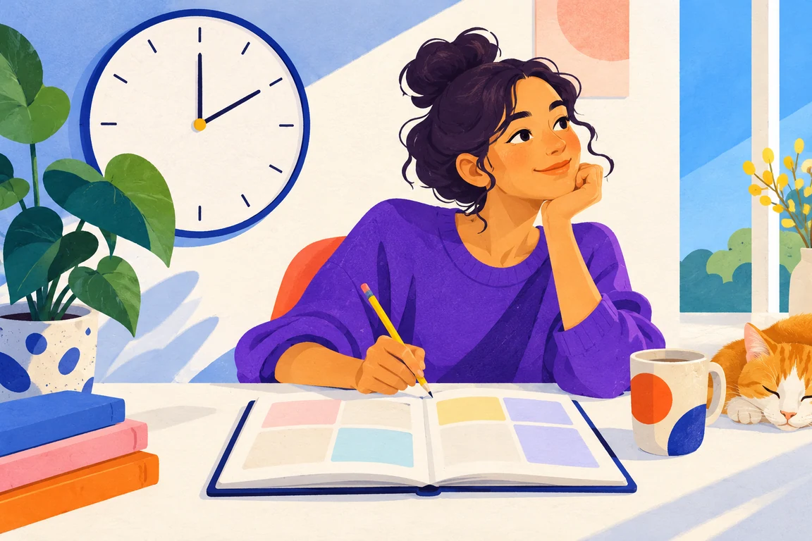 4. 不要浪费时间主题原创插画